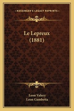portada Le Lepreux (1881) (en Francés)