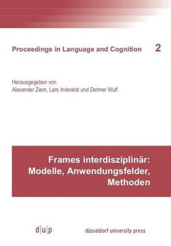 portada Frames Interdisziplinär: Modelle, Anwendungsfelder, Methoden (en Inglés)