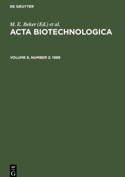 portada Acta Biotechnologica, Volume 8, Number 2, Acta Biotechnologica (1988) (in English)