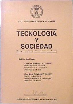 portada Tecnología y Sociedad: Temas Para Reflexión y Debate En. Educación
