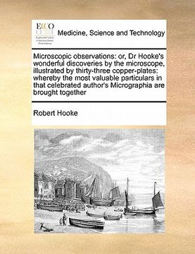 portada microscopic observations: or, dr hooke's wonderful discoveries by the microscope, illustrated by thirty-three copper-plates: whereby the most va