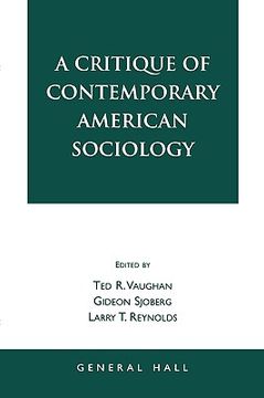 portada a critique of contemporary american sociology (en Inglés)