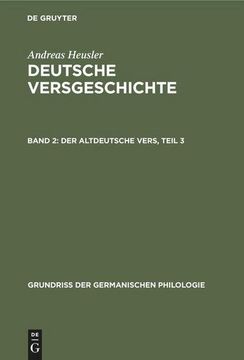 portada Der Altdeutsche Vers, Teil 3 (en Alemán)