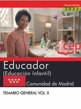 portada Educador (Educación Infantil). Comunidad de Madrid. Temario General. Vol. Ii