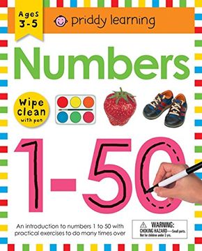 portada Wipe Clean Workbook - Numbers 1–50: Ages 3-5; Wipe-Clean With pen (Priddy Learning) (en Inglés)