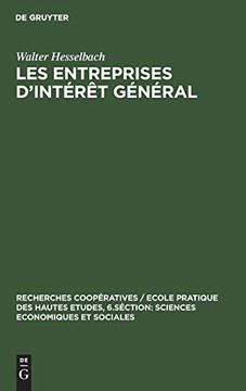 portada Les Entreprises D'intérêt Général (Recherches Coopératives (en Francés)