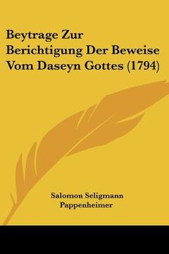 portada beytrage zur berichtigung der beweise vom daseyn gottes (1794) (en Inglés)