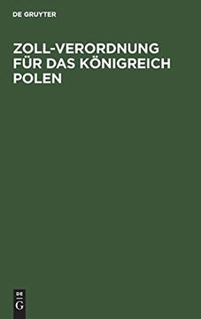 portada Zoll-Verordnung für das Königreich Polen (in German)