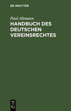 portada Handbuch des Deutschen Vereinsrechtes (in German)