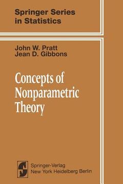 portada Concepts of Nonparametric Theory (en Inglés)