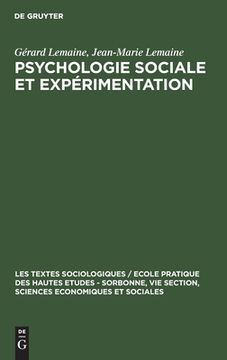 portada Psychologie Sociale et Expérimentation (in French)
