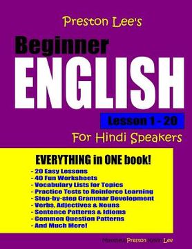 portada Preston Lee's Beginner English Lesson 1 - 20 For Hindi Speakers (en Inglés)
