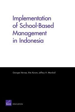 portada implementation of school-based management in indonesia (en Inglés)