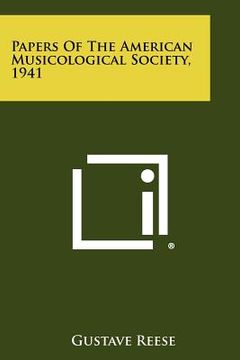 portada papers of the american musicological society, 1941 (en Inglés)