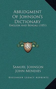 portada abridgment of johnson's dictionary: english and bengali (1851)