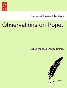 portada observations on pope. (en Inglés)