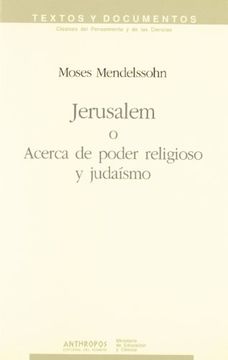 portada Jerusalem o Acerca de Poder Religioso y Judaísmo