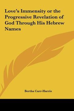 portada love's immensity or the progressive revelation of god through his hebrew names (en Inglés)