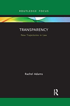 portada Transparency: New Trajectories in law (in English)