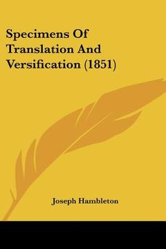 portada specimens of translation and versification (1851) (en Inglés)