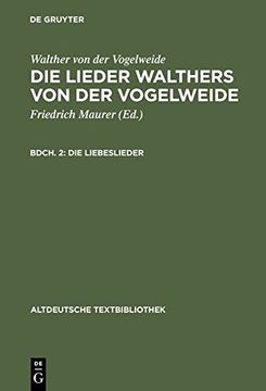 portada Die Liebeslieder (Altdeutsche Textbibliothek) (German Edition)