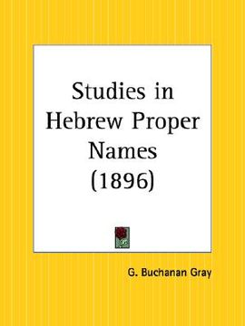 portada studies in hebrew proper names (en Inglés)