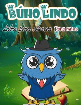 portada Libro Para Colorear de Buhos Para Niños