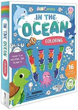 portada In the Ocean Coloring Set: With 16 Stackable Crayons (en Inglés)