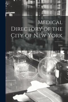 portada Medical Directory of the City of New York; 1894 (in English)