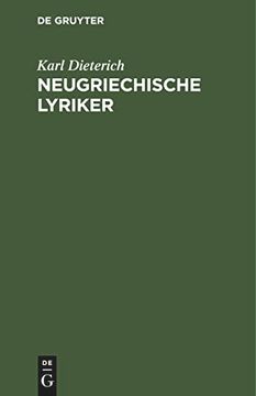 portada Neugriechische Lyriker (in German)