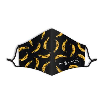 portada Andy Warhol Banana Face Mask From Galison - 100% Cotton Material With Iconic Warhol Design, Adjustable ear Loops and Space for Filter, Stay Healthy, Safe and Fashionable