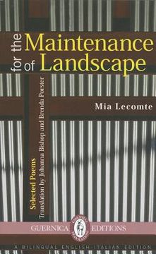 portada For the Maintenance of Landscape: Volume 1 (en Inglés)