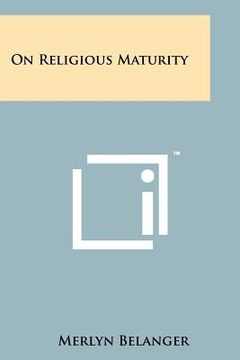 portada on religious maturity (en Inglés)