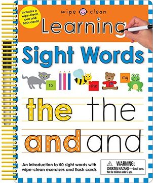portada Wipe Clean: Learning Sight Words: Includes a Wipe-Clean Pen and Flash Cards! (Wipe Clean Learning Books) (in English)