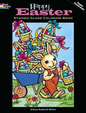 portada happy easter stained glass coloring book (en Inglés)