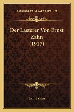 portada Der Lasterer Von Ernst Zahn (1917) (en Alemán)