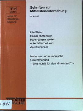 portada Nationale und Europäische Umwelthaftung: Eine Hürde für den Mittelstand? Schriften zur Mittelstandsforschung; N. F. , nr. 65 (in German)