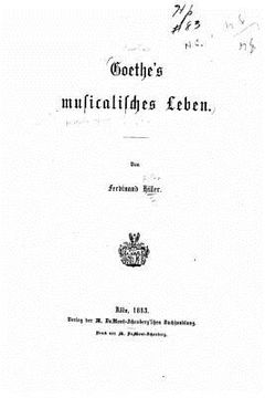 portada Goethe's muslicalisches leben (en Alemán)