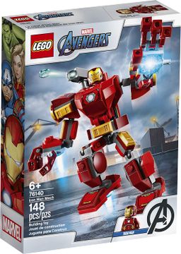 LEGO™ Marvel Avengers Iron Man Figura de superhéroe para niños, juguete de construcción con Iron Man Mech (148 piezas) 76140