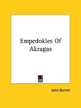 portada empedokles of akragas (en Inglés)