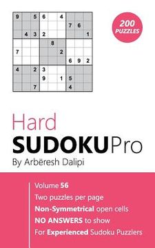 portada Hard Sudoku Pro: Book for Experienced Puzzlers (200 puzzles) Vol. 56 (en Inglés)