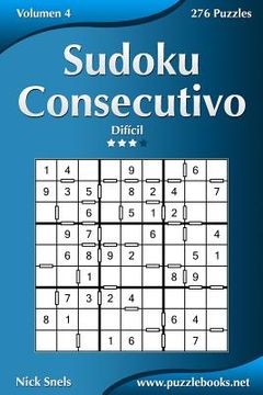 portada Sudoku Consecutivo - Difícil - Volumen 4 - 276 Puzzles