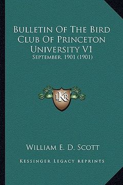 portada bulletin of the bird club of princeton university v1: september, 1901 (1901)