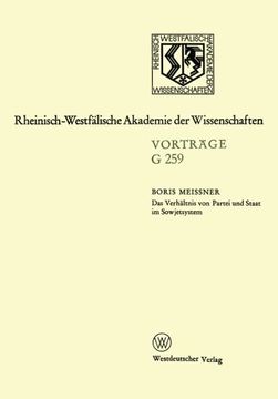 portada Das Verhältnis von Partei und Staat im Sowjetsystem: 266.Sitzung am 21. April 1982 in Düsseldorf (Rheinisch-Westfälische Akademie der Wissenschaften) (German Edition)