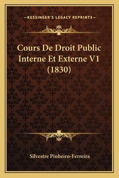 portada Cours De Droit Public Interne Et Externe V1 (1830) (en Francés)