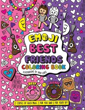 portada Emoji Best Friends Coloring Book: A Coloring Book for Two! Two Copies of Each Page, Share and Color With Your Bff. 