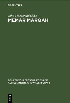 portada Memar Marqah (en Alemán)
