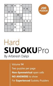 portada Sudoku: Hard Sudoku Pro Book for Experienced Puzzlers (200 puzzles), Vol. 14 (en Inglés)