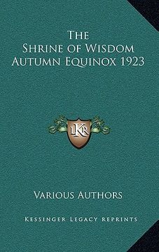 portada the shrine of wisdom autumn equinox 1923 (en Inglés)