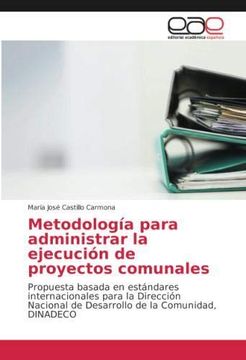 portada Metodología para administrar la ejecución de proyectos comunales